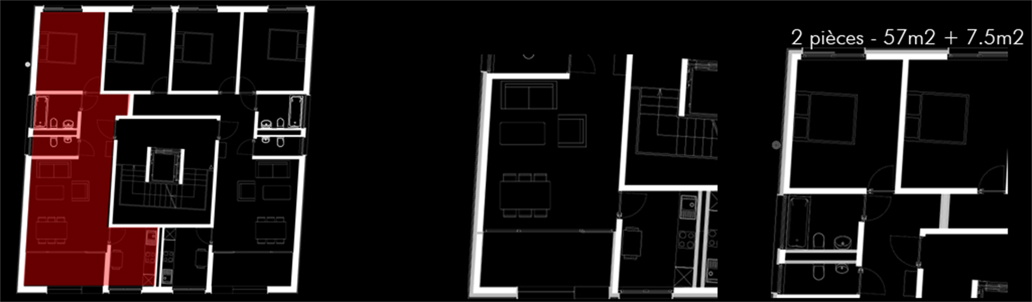 Plan d'un appartement 2 pièces - Bussigny, route de Lausanne 5
