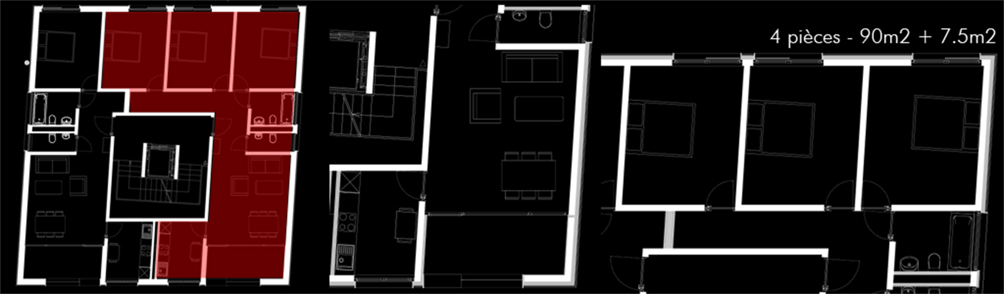 Plan d'un appartement 4 pièces - Bussigny, route de Lausanne 5
