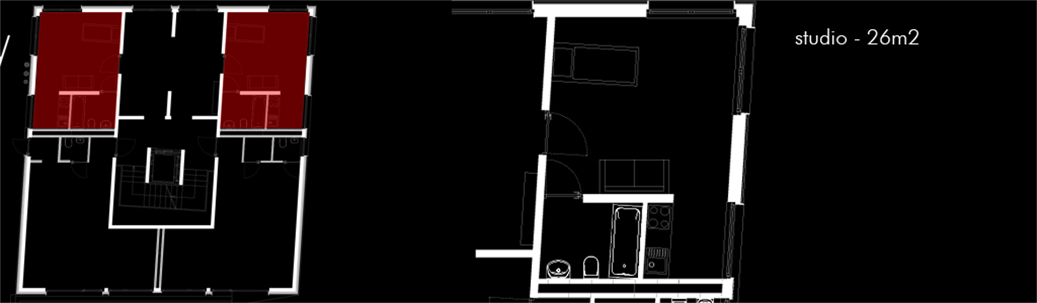 Plan d'un studio - Bussigny, route de Lausanne 5
