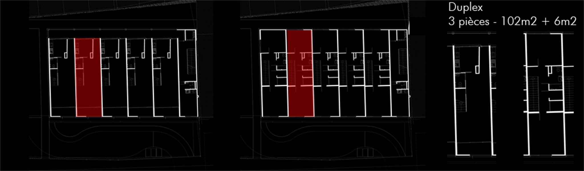 Plan d'un duplex 3 pièces - Neuchâtel, Prilly