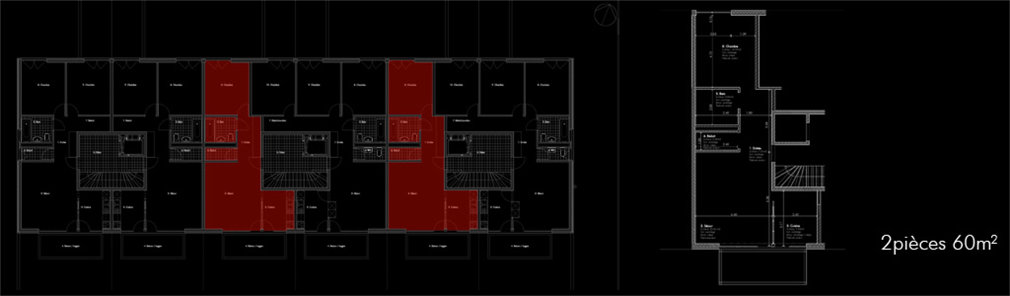 Plan d'un appartement 2 pièces - Plaisance, Yverdon-les-Bains