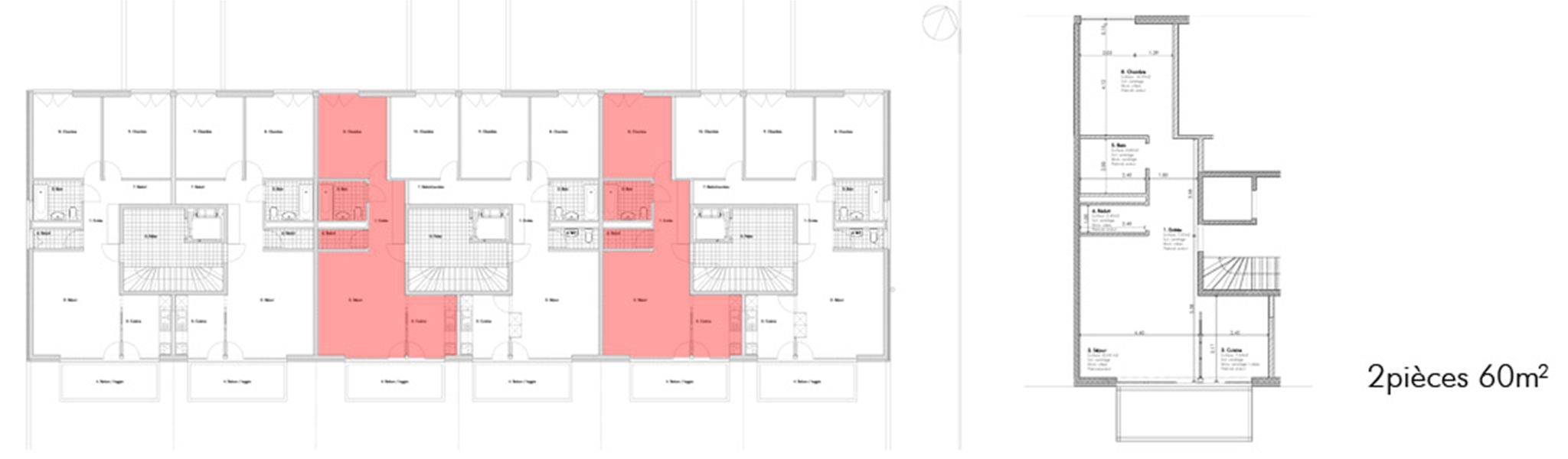 Plan d'un appartement 2 pièces - Plaisance, Yverdon-les-Bains