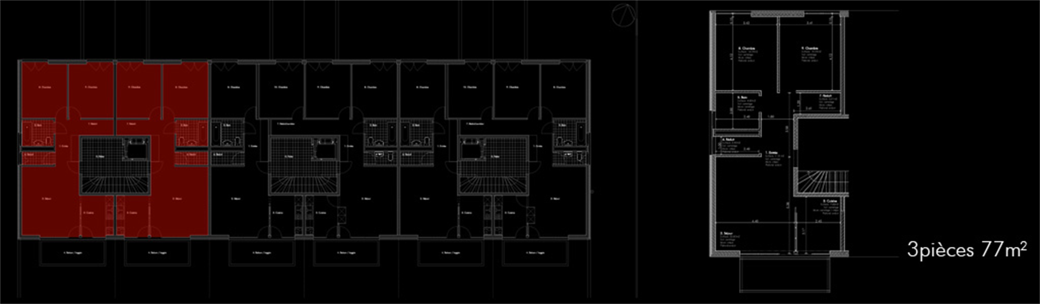 Plan d'un appartement 3 pièces - Plaisance, Yverdon-les-Bains