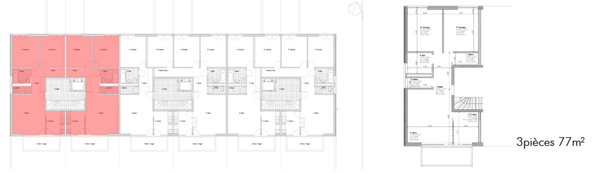 Plan d'un appartement 3 pièces - Plaisance, Yverdon-les-Bains