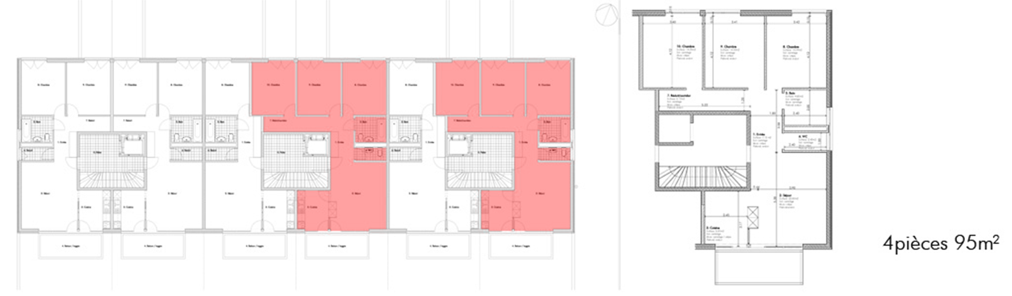 Plan d'un appartement 4 pièces - Plaisance, Yverdon-les-Bains